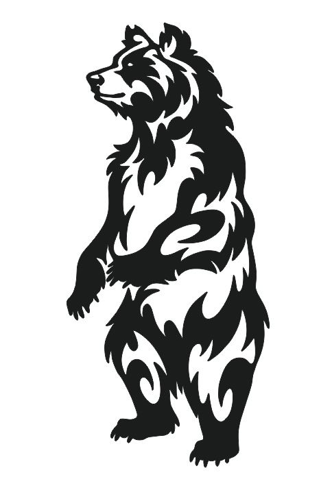 طرح خرس تزئینی برای پلاسما - bear decorative for plasma ve - برای دستگاه CNC چوب و لیزر (سی ان سی)