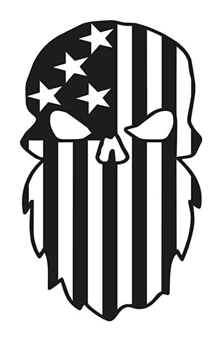 طرح ریش مجازاتگر آمریکا پرچم جمجمه برای سیلوئت فیلتر - beard punisher usa flag skulls for silhouette - برای دستگاه CNC چوب و لیزر (سی ان سی)