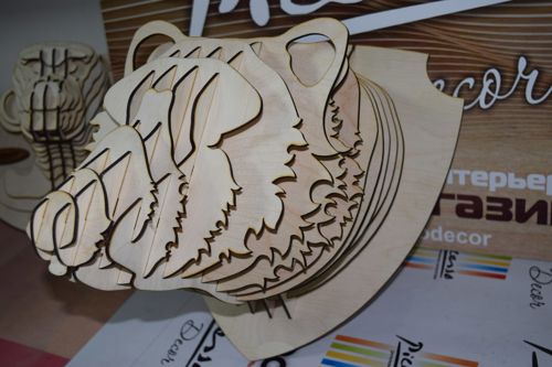 طرح باربیکیو سر خرسی ساخت خودم سه بعدی پازل - bear head bbq diy 3d puzzle - برای دستگاه CNC چوب و لیزر (سی ان سی)