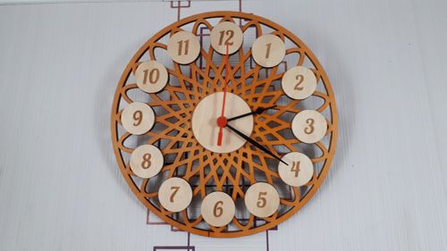 طرح ساعت زیبا برش لیزری - beautiful clock laser cut ve - برای دستگاه CNC چوب و لیزر (سی ان سی)