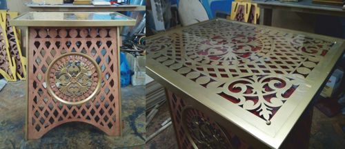 طرح میز کار باز زیبا پوشش - beautiful open work table - برای دستگاه CNC چوب و لیزر (سی ان سی)
