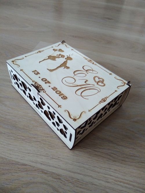 طرح جعبه چوبی زیبا و شخصی‌سازی‌شده حکاکی‌شده قاب - beautiful personalised engraved wooden box ve - برای دستگاه CNC چوب و لیزر (سی ان سی)
