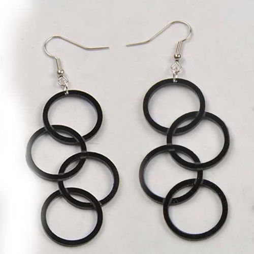 طرح گوشواره گرد زیبا به شکل حلقه لیزر - beautiful round earring in ring shape laser cut ve - برای دستگاه CNC چوب و لیزر (سی ان سی)