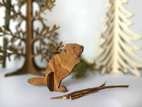 طرح قالب حیوان چوبی سگ قالب - beaver wooden animal template - برای دستگاه CNC چوب و لیزر (سی ان سی)