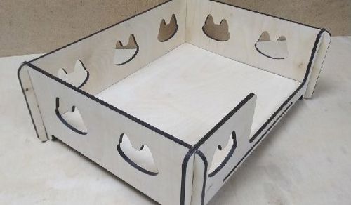 طرح نیمکت تخت برای گربه‌ها لیزری - bed bench for cats for laser cut - برای دستگاه CNC چوب و لیزر (سی ان سی)