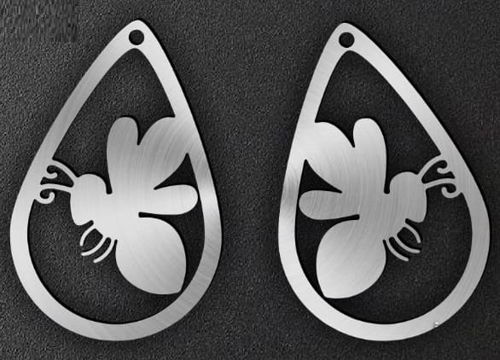 طرح گوشواره زنبوری زنانه طرح گوشواره برش لیزری ورژن - bee earrings women earring design laser cut ve - برای دستگاه CNC چوب و لیزر (سی ان سی)