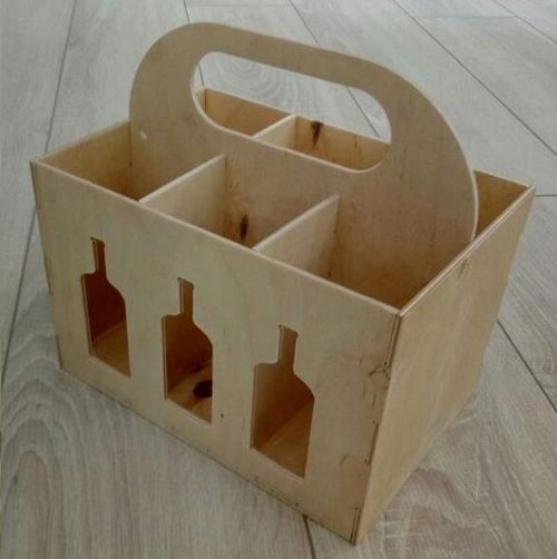 طرح جعبه نوشیدنی کدی برای برش لیزری - beer box caddy for laser cut ve - برای دستگاه CNC چوب و لیزر (سی ان سی)