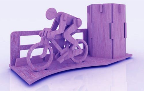 طرح جعبه جا مداد با طرح دوچرخه ماراتن لیزری - bicycle marathon themed pencil holder box laser cut ve - برای دستگاه CNC چوب و لیزر (سی ان سی)