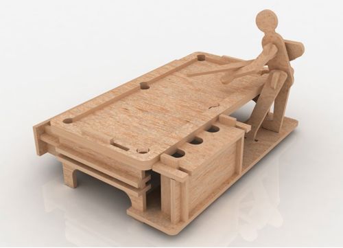 طرح میز بیلیارد لوازم التحریر مناسب برای کودکان برش لیزری - billiard board stationery organizer for kids laser cut ve - برای دستگاه CNC چوب و لیزر (سی ان سی)