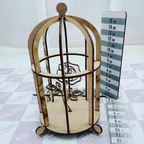 طرح قفس تزئینی پرنده با گل برش لیزری گل - bird decoration cages with flower laser cut ve - برای دستگاه CNC چوب و لیزر (سی ان سی)