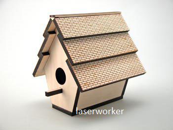 طرح خانه پرنده برای برش لیزری - bird home for laser cut ve - برای دستگاه CNC چوب و لیزر (سی ان سی)