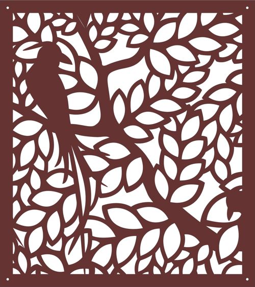 طرح پنل صفحه درز پرنده برای برش لیزری - bird seamless screen panel for laser cutting - برای دستگاه CNC چوب و لیزر (سی ان سی)