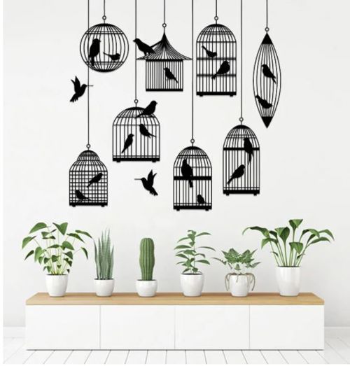 طرح birds-in-the-cage-wall-decorand-ve