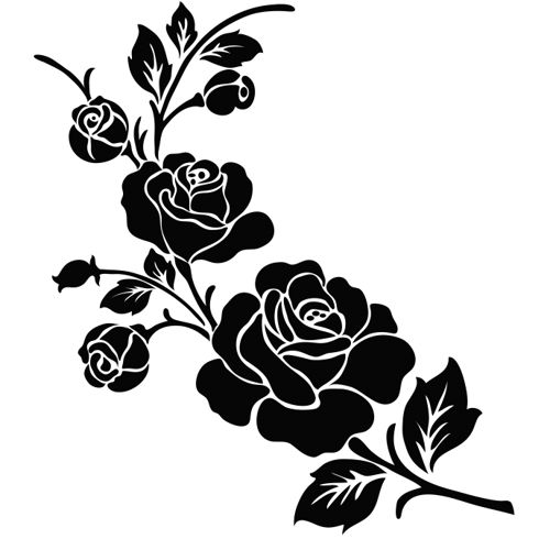 طرح دانلود گل‌های سیاه و سفید - black and white flowers download - برای دستگاه CNC چوب و لیزر (سی ان سی)