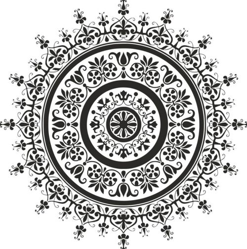 طرح ماندالای سیاه برای برش لیزری - black mandala for laser cut ve - برای دستگاه CNC چوب و لیزر (سی ان سی)