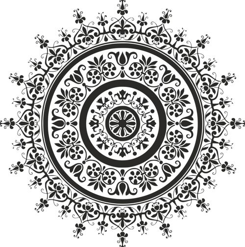 طرح ماندالای سیاه پوشش - black mandala ve - برای دستگاه CNC چوب و لیزر (سی ان سی)