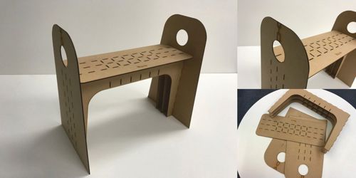 طرح صندلی سفید رنگ - blanco chair - برای دستگاه CNC چوب و لیزر (سی ان سی)