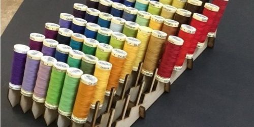 طرح نگهدارنده ماسوره برای برش لیزری - bobbin holder rack for laser cut - برای دستگاه CNC چوب و لیزر (سی ان سی)