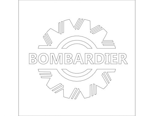 طرح طراحی لوگو بمباردیه - bombardier logo design - برای دستگاه CNC چوب و لیزر (سی ان سی)