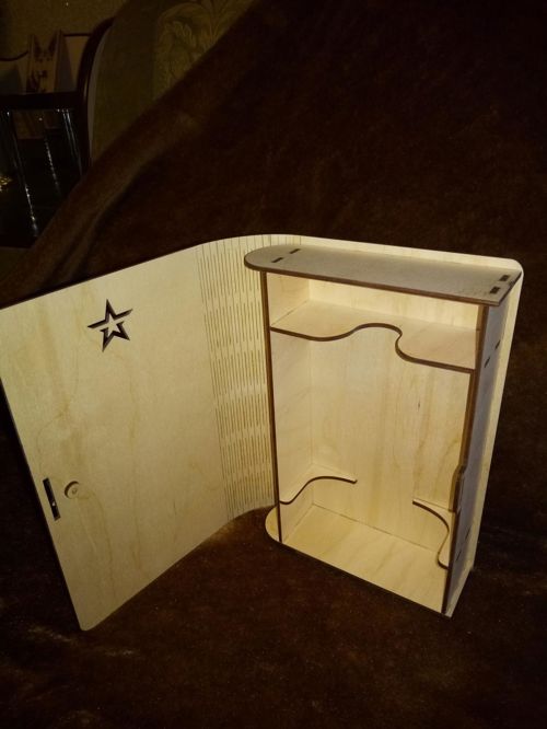 طرح کتاب مانند جعبه نوشابه - book like wine box - برای دستگاه CNC چوب و لیزر (سی ان سی)