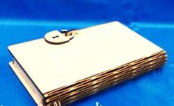 طرح جعبه جواهرات به شکل کتاب برای برش لیزری cnc پول - book shaped jewelry box for laser cut cnc ve - برای دستگاه CNC چوب و لیزر (سی ان سی)