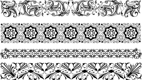 طرح حاشیه تزئینی مجموعه برای برش لیزری - borders ornamental set for laser cut ve - برای دستگاه CNC چوب و لیزر (سی ان سی)
