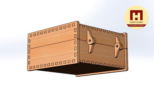 طرح جعبه - box 120x120x60 - برای دستگاه CNC چوب و لیزر (سی ان سی)