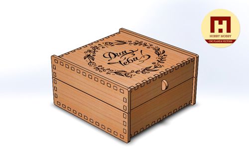 طرح جعبه - box 120x120x60 ve - برای دستگاه CNC چوب و لیزر (سی ان سی)