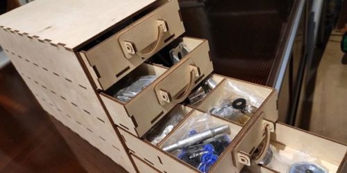 طرح جعبه کابینت با کشو برای برش لیزری - boxes cabinet with drawer for laser cut - برای دستگاه CNC چوب و لیزر (سی ان سی)