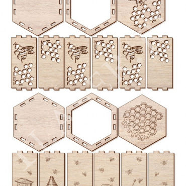 طرح جعبه های عسل طرح برای برش لیزری - boxes for honey layout for laser cut - برای دستگاه CNC چوب و لیزر (سی ان سی)