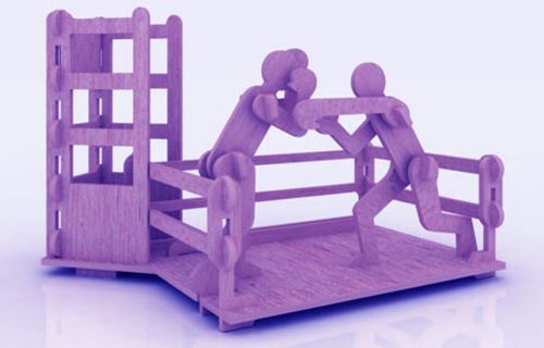 طرح جا خودکار چوبی با تم بوکسینگ لیزری - boxing themed wooden pen pencil holder laser cut ve - برای دستگاه CNC چوب و لیزر (سی ان سی)