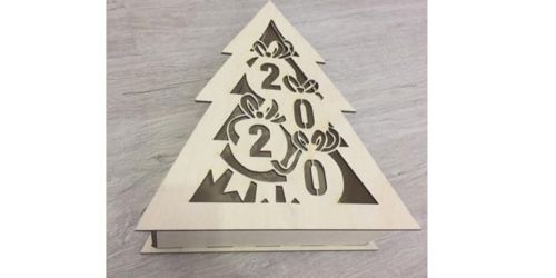 طرح جعبه‌ای به شکل درخت برای برش لیزری - box in the shape of a tree for laser cut - برای دستگاه CNC چوب و لیزر (سی ان سی)