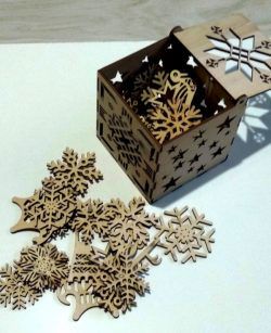 طرح جعبه برف و اسباب بازی برای برش لیزری - box of snow and toys for laser cut ve - برای دستگاه CNC چوب و لیزر (سی ان سی)