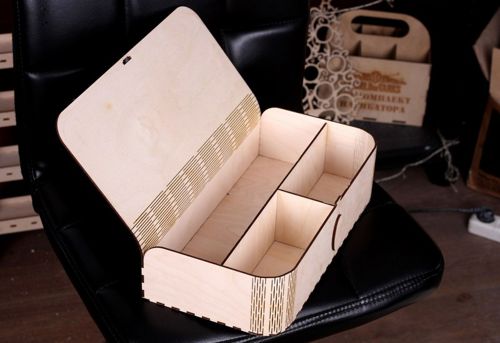 طرح جعبه با محفظه و درب تاشو جعبه هدیه - box with compartments and folding lid gift box ve - برای دستگاه CNC چوب و لیزر (سی ان سی)