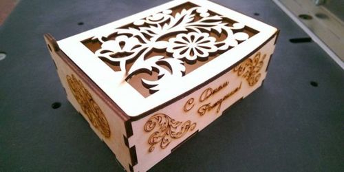 طرح جعبه با گل برای برش لیزری - box with flowers for laser cut - برای دستگاه CNC چوب و لیزر (سی ان سی)