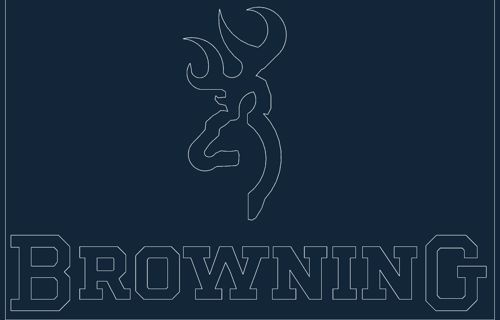 طرح لوگو براونینگ - browning logo - برای دستگاه CNC چوب و لیزر (سی ان سی)