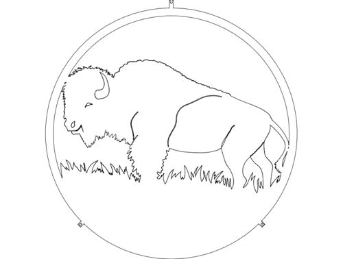 طرح بوفالو - bufalo 1 - برای دستگاه CNC چوب و لیزر (سی ان سی)