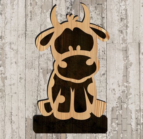 طرح نقاشی آویز گاو نر برای برش لیزری - bull hanger drawing for laser cut ve - برای دستگاه CNC چوب و لیزر (سی ان سی)