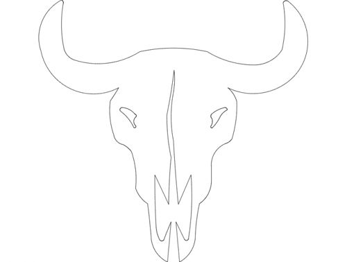 طرح جمجمه گاو نر سر - bull skull head - برای دستگاه CNC چوب و لیزر (سی ان سی)