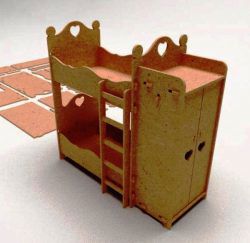 طرح تخت خواب برای برش لیزر cnc - bunk for laser cut cnc ve - برای دستگاه CNC چوب و لیزر (سی ان سی)