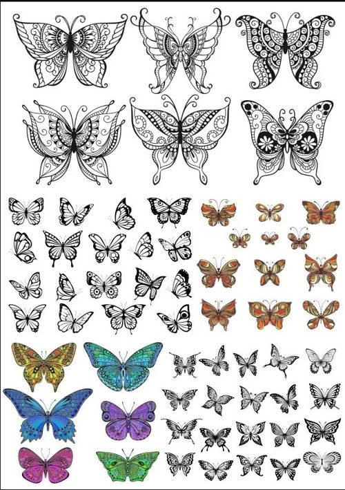 طرح butterflies-set-for-laser-cut-ve