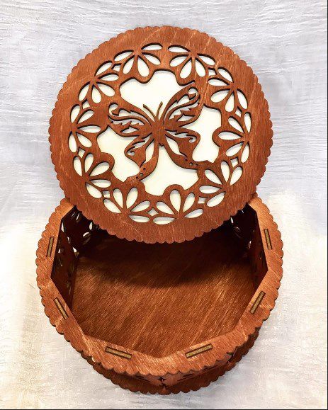 طرح جعبه پروانه برش لیزری - butterfly box laser cut ve - برای دستگاه CNC چوب و لیزر (سی ان سی)