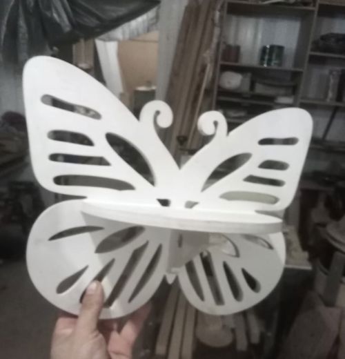 طرح قفسه دیواری شناور به شکل پروانه - butterfly shape floating wall shelf ve - برای دستگاه CNC چوب و لیزر (سی ان سی)