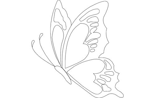 طرح پروانه برچسب - butterfly sketch sticker - برای دستگاه CNC چوب و لیزر (سی ان سی)