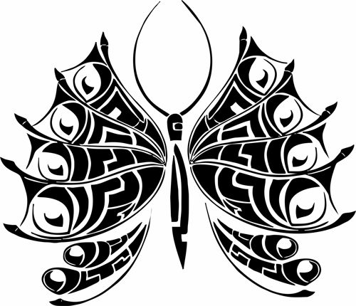 طرح تاتو پروانه لیزر - butterfly tattoo design laser cut - برای دستگاه CNC چوب و لیزر (سی ان سی)