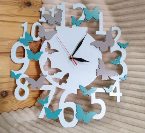 طرح butterfly-wall-clock-laser-cutting-templates-ve