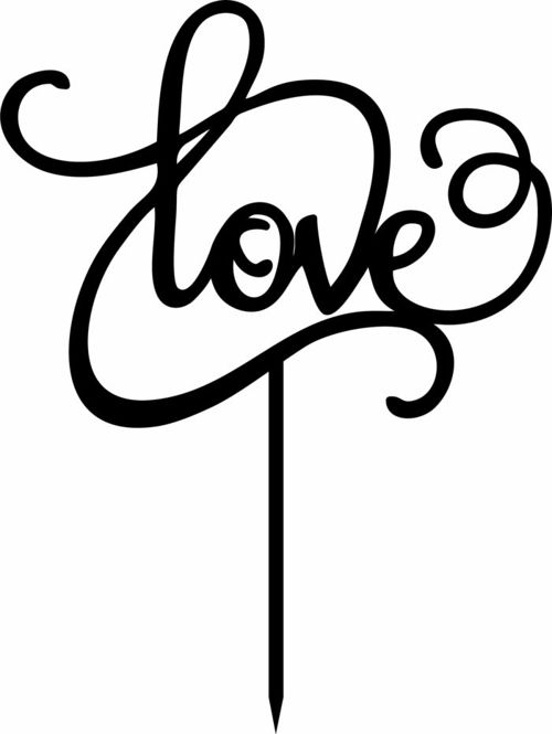 طرح تزیین کیک با عشق و تزیینات خامه - cake decoration love topper ve - برای دستگاه CNC چوب و لیزر (سی ان سی)
