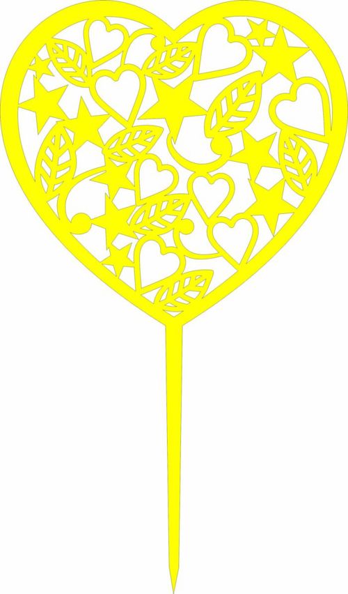 طرح تزیین کیک تزئین رویه - cake decoration topper - برای دستگاه CNC چوب و لیزر (سی ان سی)