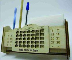 طرح جعبه نمایش تقویم و خودکار برای برش لیزر cnc - calendar view box and pens for laser cut cnc ve - برای دستگاه CNC چوب و لیزر (سی ان سی)