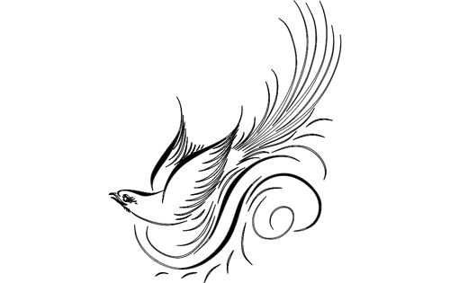 طرح خوشنویسی پرنده - calligraphy bird - برای دستگاه CNC چوب و لیزر (سی ان سی)